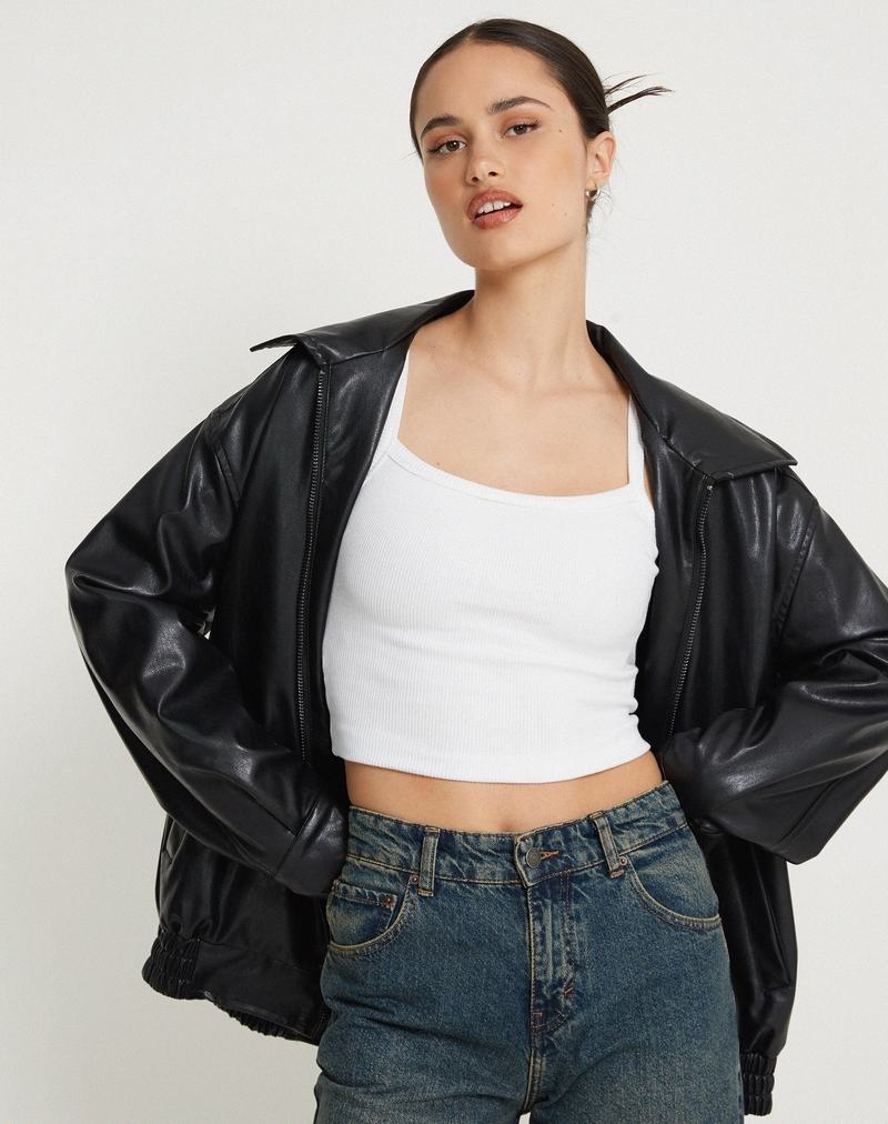 Női Motel Rocks Aus Bordázott Top Mellény Fehér | YYG261WH