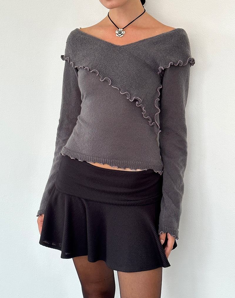 Női Motel Rocks Febby Sheer Knit Jumpers Sötétszürke | LXP1082HV