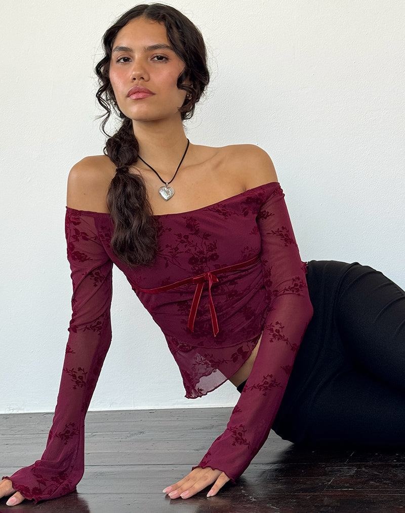 Női Motel Rocks Kareena Póló Piros | RUE836ID