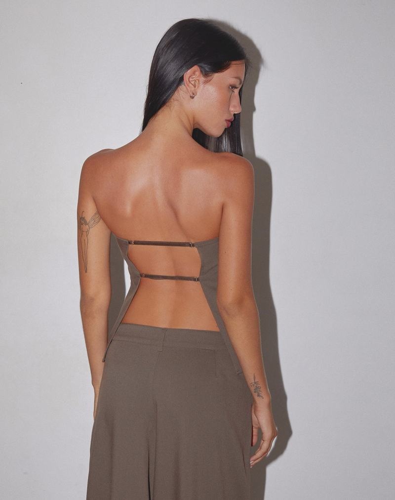 Női Motel Rocks Mairi Longline Bandeau Melltartó Szürke Barna | NFX7173XD