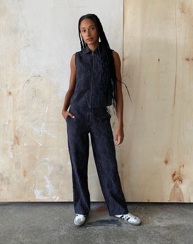 Női Motel Rocks Motel X Jacquie Graba Egyenes Leg Nadrág Fekete | CJQ1141SF