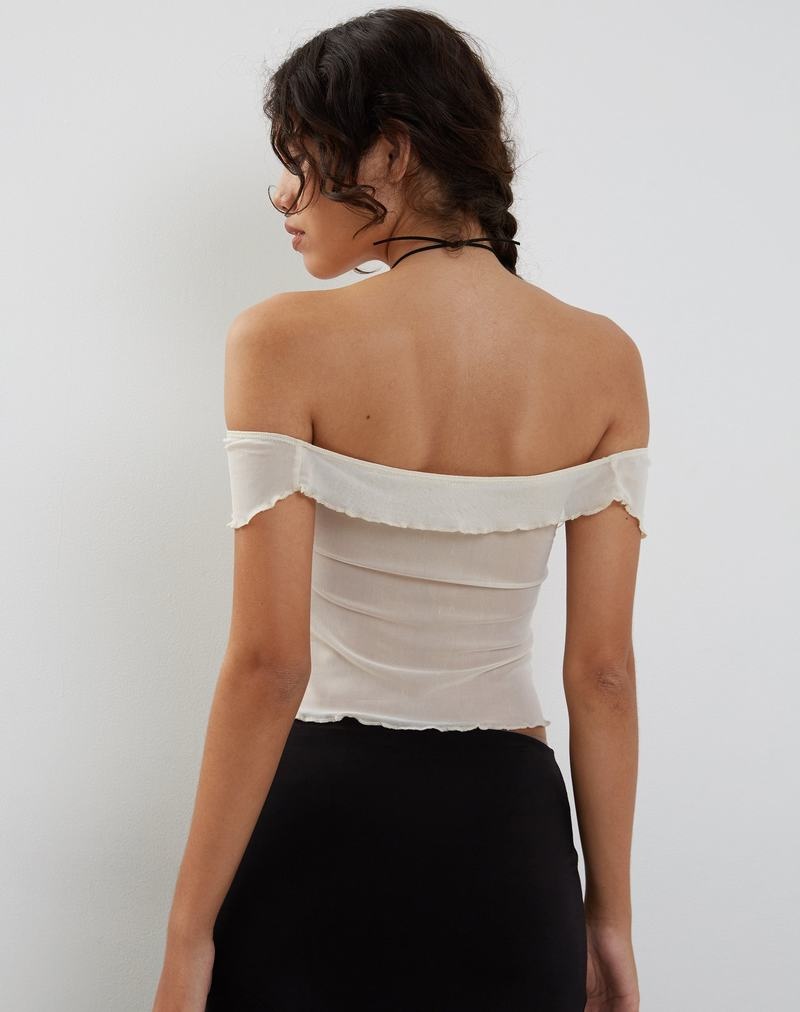 Női Motel Rocks Nabil Bardot Mellény Krém Fehér | DJE7769LA