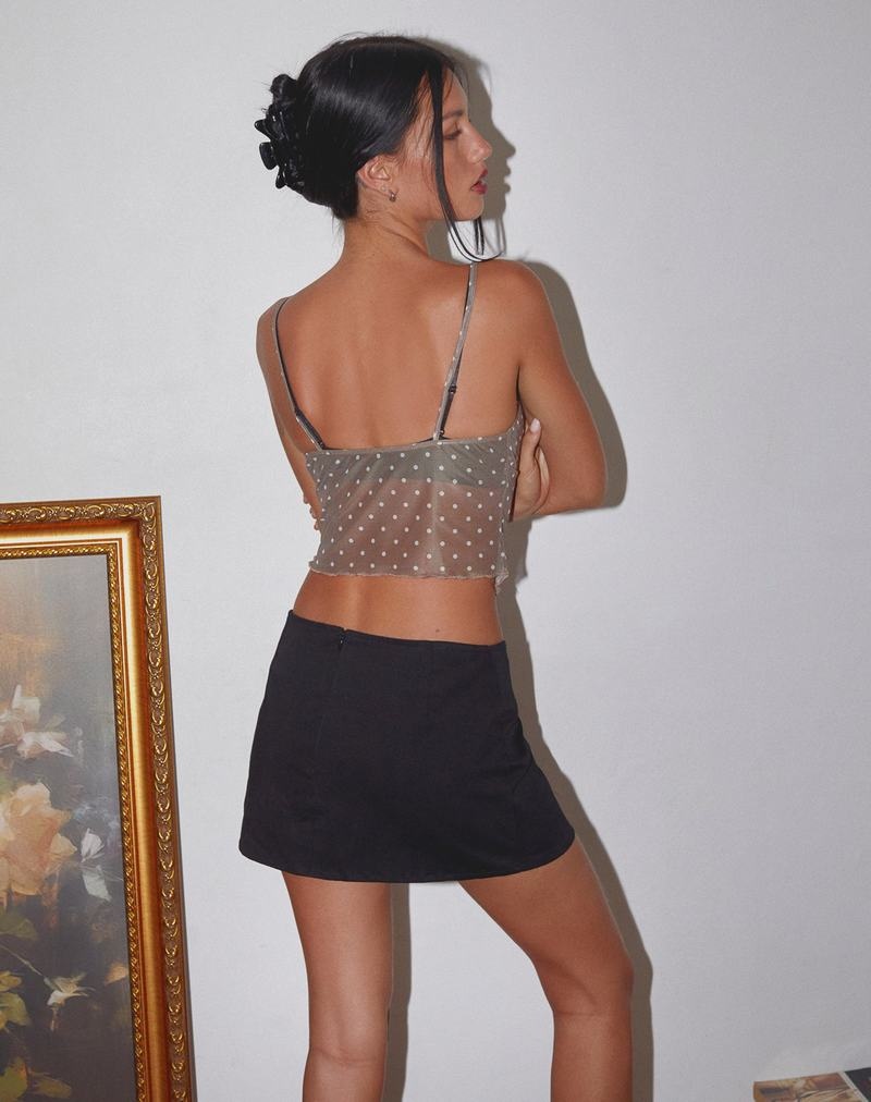 Női Motel Rocks Norde Cami Vágott Felsők Barna Fehér | SJO836YS