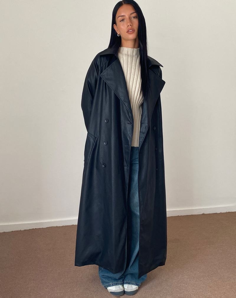 Női Motel Rocks Orcati Double Breasted Trench Kabát Fekete | MXF3152VF