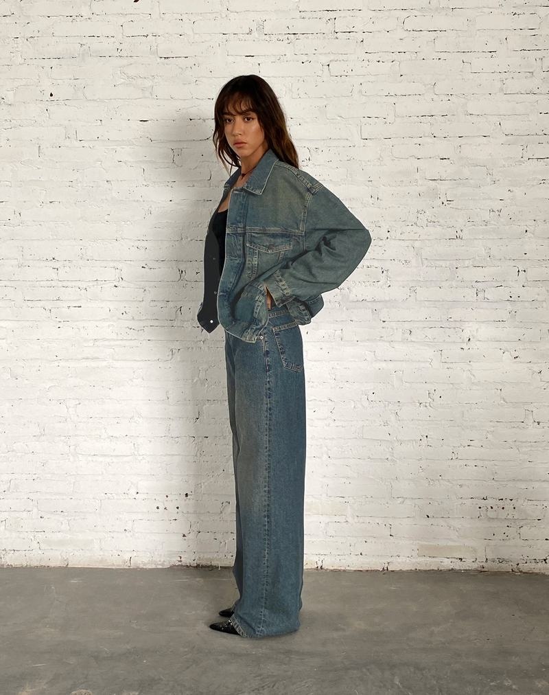 Női Motel Rocks Oversized Farmer Dzsekik Barna Kék | HHX121GQ