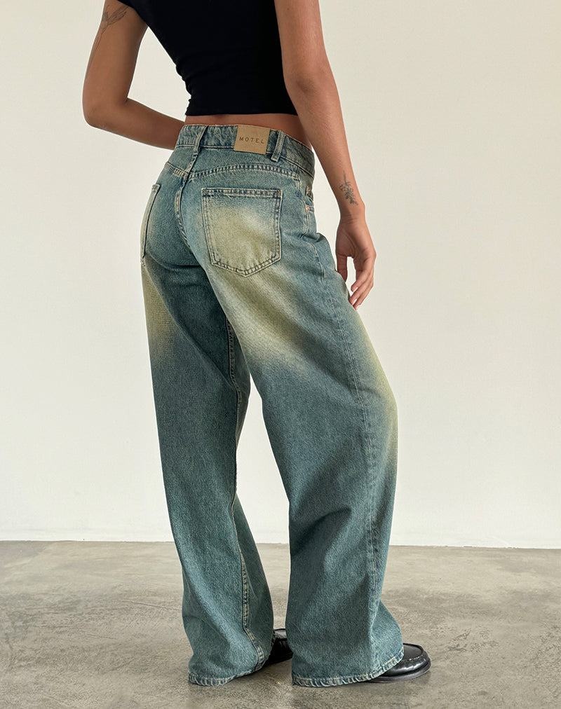 Női Motel Rocks Roomy Extra Széles Cipő Low Rise Farmernadrág Zöld | IBJ6966TF