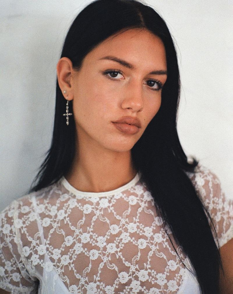 Női Motel Rocks Zorani Csipke Baby Tee Póló Fehér | IPT6675GW